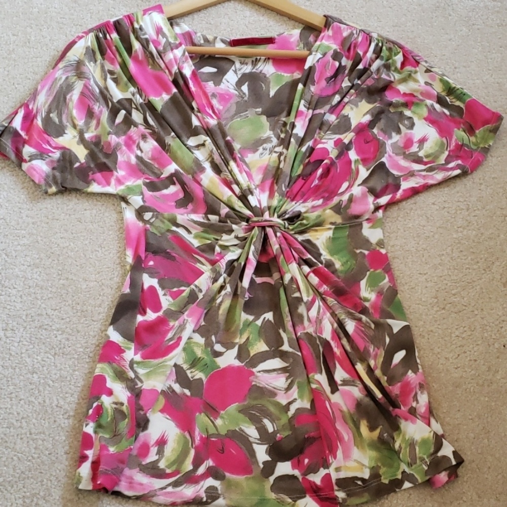 Velvet floral short sleeved empire waist dress tee